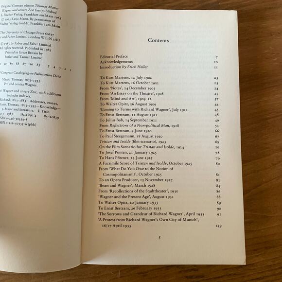 Thomas Mann Pro and Contra Wagner Book Paperback 1985 Faber & Faber - Picture 12 of 12